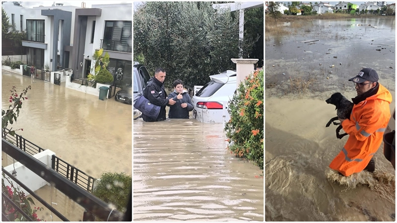 KKTC’de şiddetli yağışlar hayatı olumsuz etkiledi