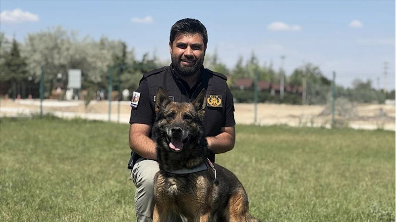 Görevini tamamlayan emniyetin bomba arama köpeği 