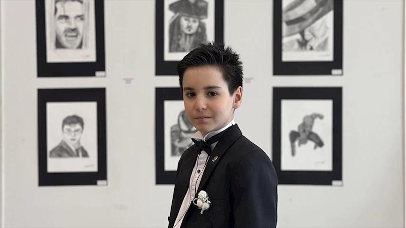 Ankaralı minik ressam 9 yaşında ilk kişisel sergisini açtı