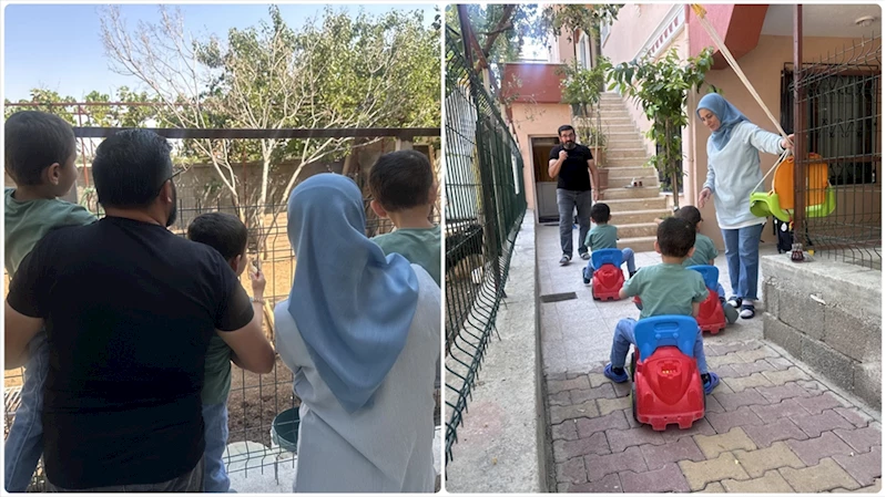 Koruyucu ailesi oldukları üçüzlerle evlerini şenlendirdiler