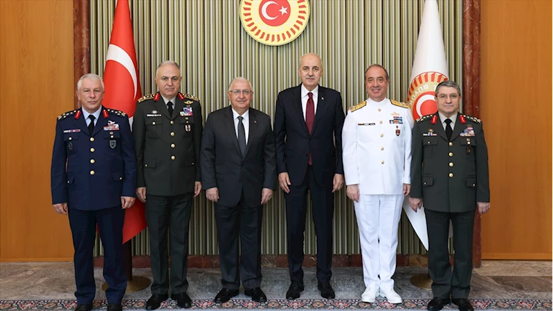 TBMM Başkanı Kurtulmuş, Milli Savunma Bakanı Güler ve TSK komuta kademesini kabul etti